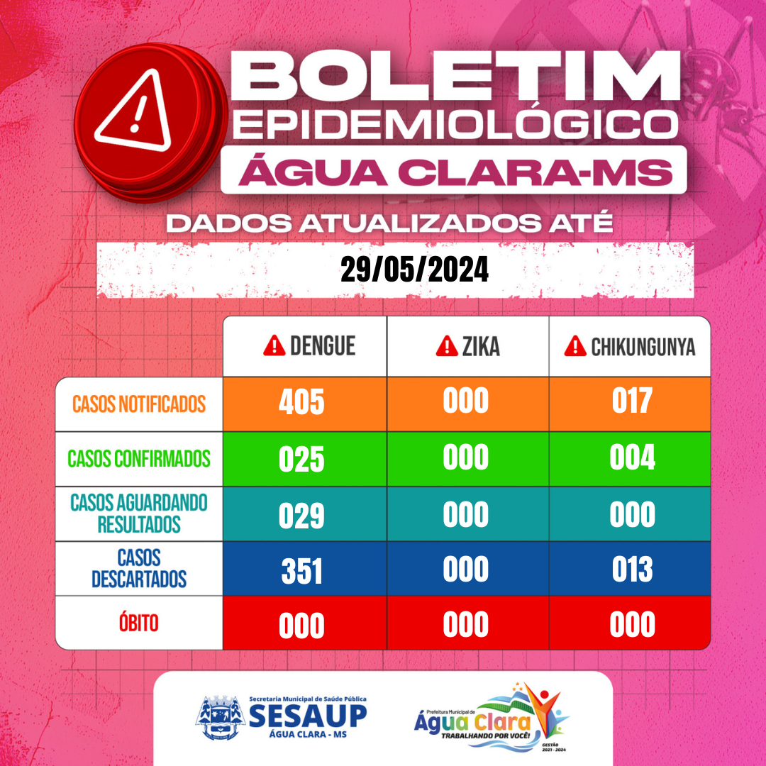 No momento você está vendo Boletim Epidemiológico atualizado até 29/05/2024